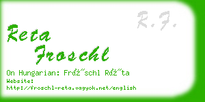 reta froschl business card